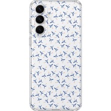 MONOFLEX Samsung Galaxy A34 Uyumlu Beyaz Papatya Desenli Şeffaf Telefon Kılıfı