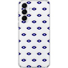 MONOFLEX Samsung Galaxy A17 Uyumlu Nazar Gözler Desenli Şeffaf Telefon Kılıfı