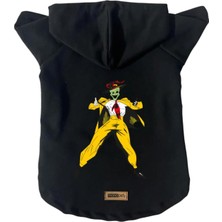 Kapişonlu Polar Sweatshirt Köpek ve Kedi Kıyafeti & Elbisesi Siyah Mask Xl