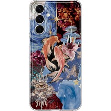 MONOFLEX Samsung Galaxy A25 Uyumlu Balık Kolaj Desenli Şeffaf Telefon Kılıfı