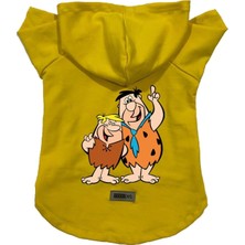 Kapişonlu Polar Sweatshirt Köpek ve Kedi Kıyafeti & Elbisesi Sarı Barney Fred Xl