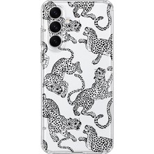MONOFLEX Samsung Galaxy A36 Uyumlu Leopar Desenli Şeffaf Telefon Kılıfı