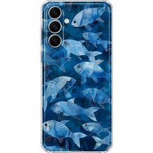 MONOFLEX Samsung Galaxy A25 Uyumlu Balık Sürüsü Desenli Şeffaf Telefon Kılıfı