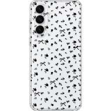 MONOFLEX Samsung Galaxy S23 Fe Uyumlu Fiyonklar ve Çiçekler Desenli Şeffaf Telefon Kılıfı