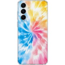 MONOFLEX Samsung Galaxy A57 Uyumlu Mavi Pembe Batik Desenli Şeffaf Telefon Kılıfı