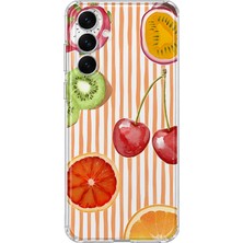 MONOFLEX Samsung Galaxy A56 Uyumlu Tropikal Meyveler Desenli Şeffaf Telefon Kılıfı