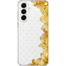 MONOFLEX Samsung Galaxy S23 Uyumlu Sarı Zambak Desenli Şeffaf Telefon Kılıfı