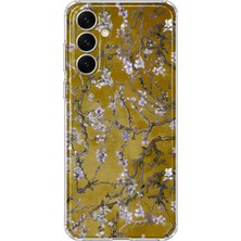 MONOFLEX Samsung Galaxy S24 Plus Uyumlu Badem Çiçeği Dalları Desenli Şeffaf Telefon Kılıfı
