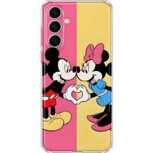 MONOFLEX Samsung Galaxy A55 Uyumlu Mickey Minnie Desenli Şeffaf Telefon Kılıfı