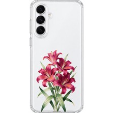 MONOFLEX Samsung Galaxy A37 Uyumlu Zambak Çiçek Buketi Desenli Şeffaf Telefon Kılıfı