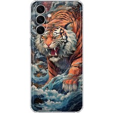 MONOFLEX Samsung Galaxy S24 Plus Uyumlu Kaplan Desenli Şeffaf Telefon Kılıfı