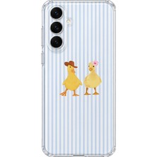 MONOFLEX Samsung Galaxy S23 Uyumlu Ördekler Desenli Şeffaf Telefon Kılıfı