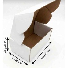 Rass 10×15×10 cm 3 Adet Çift Oluk E-Ticaret Karton Kutu (Beyaz)