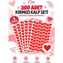 Ceres Studio Kalp Sticker Etiket - 5 Sayfa 300 Kalp