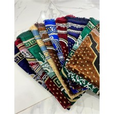 Makkam Home 70X110 Boyutlarında Farklı Renklerde Kadife Şipinger Seccadeler, 380-400 gr Ağırlık (Mavi)