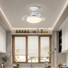 Dolunay Fanlı LED Ampul - 72W 7850 Lümen - 3 Renk Yanma Modlu (Beyaz, Gün Işığı, Natural) - Uzaktan Kumandalı, Cata Dimlenebilir Hayalet Pervaneli Tavan Vantilatörü ve Aydınlatma
