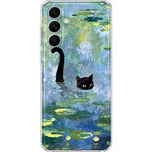 MONOFLEX Samsung Galaxy S24 Plus Uyumlu Kedi Desenli Şeffaf Telefon Kılıfı