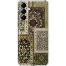 MONOFLEX Samsung Galaxy S26 Plus Uyumlu Vintage Halı Deseni Desenli Şeffaf Telefon Kılıfı