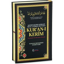 6 Özellikli Satır Arası Kelime Kelime Türkçe Okunuşlu Mealli Kuranı Kerim Cami Boy - Siyah