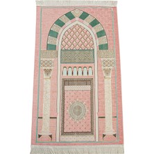 Lüks Mihrap Desenli Şönil Dokuma Seccade Pembe
