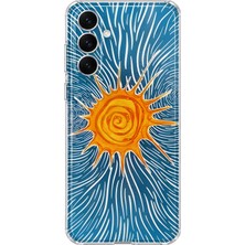 MONOFLEX Samsung Galaxy S26 Uyumlu Güneş Çizim Desenli Şeffaf Telefon Kılıfı
