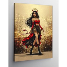 Tablo Mega Kanvas Tablo Elbiseli Şeytan 100 x 140 CNVSDKEY-116479-100-140