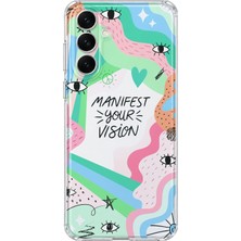MONOFLEX Samsung Galaxy S25 Fe Uyumlu Manifest Your Vision Desenli Şeffaf Telefon Kılıfı