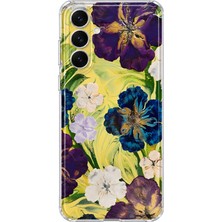 MONOFLEX Samsung Galaxy S25 Plus Uyumlu Çiçekler Desenli Şeffaf Telefon Kılıfı