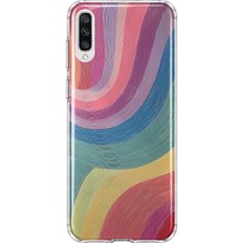 MONOFLEX Samsung Galaxy A50/A30S Uyumlu Dalgalar Desenli Şeffaf Telefon Kılıfı