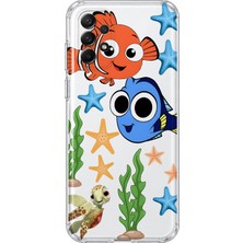MONOFLEX Samsung Galaxy A53 Uyumlu Sevimli Balık Kaplumbağa Desenli Şeffaf Telefon Kılıfı