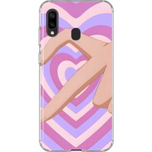 MONOFLEX Samsung Galaxy A20/A30 Uyumlu Kalp Desenli Şeffaf Telefon Kılıfı