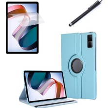 Xiaomi Redmi Pad Se 11INÇ ile Uyumlu Kılıf Dönen Tablet Kilifi Ekran Koruyucu+Kalem Mavi