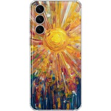 MONOFLEX Samsung Galaxy A27 Uyumlu Yağlı Boya Parlak Güneş Desenli Şeffaf Telefon Kılıfı