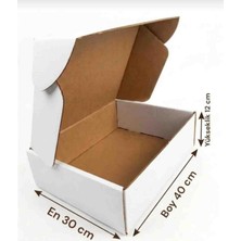Rass 30*40*12CM 1 Adet Çift Oluk E-Ticaret Karton Kutu (Beyaz)