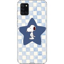 MONOFLEX Samsung Galaxy A31 Uyumlu Snoopy Desenli Şeffaf Telefon Kılıfı