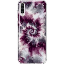 MONOFLEX Samsung Galaxy A70 Uyumlu Batik Spiral Desenli Şeffaf Telefon Kılıfı