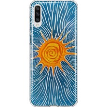 MONOFLEX Samsung Galaxy A50/A30S Uyumlu Güneş Çizim Desenli Şeffaf Telefon Kılıfı