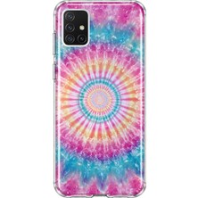 MONOFLEX Samsung Galaxy A71 Uyumlu Rengarenk Mandala Desenli Şeffaf Telefon Kılıfı