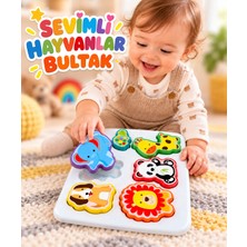 Toha Sevimli Hayvanlar Bultak 6 Parça 🐘🦁 Eğitici Bebek Oyuncağı – Şekil Eşleştirme ve Renk Öğrenme Oyunu