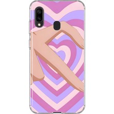 MONOFLEX Samsung Galaxy A20/A30 Uyumlu Kalp Desenli Şeffaf Telefon Kılıfı