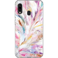 MONOFLEX Samsung Galaxy A20/A30 Uyumlu Fırça Darbeleri Desenli Şeffaf Telefon Kılıfı