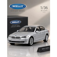 ÖZ OFİS Bmw 535I M5 Gri 1/36 Ölçek Diecast Çek Bırak Özellikli Metal Model Araba
