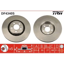 TRW Dpmix-Hb Ön Fren Aynasi Havali Volvo XC90 2.5t-D5-T6 2002-2010 17 Jant 335.8X30X5DLXHAVALI