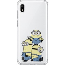 MONOFLEX Samsung Galaxy A10 Uyumlu Minions Desenli Şeffaf Telefon Kılıfı