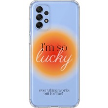 MONOFLEX Samsung Galaxy A33 Uyumlu Lucky Desenli Şeffaf Telefon Kılıfı