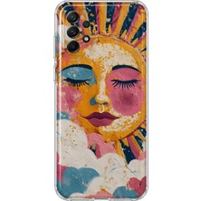 MONOFLEX Samsung Galaxy A33 Uyumlu Pastel Yağlı Boya Güneş Yüzü Desenli Şeffaf Telefon Kılıfı