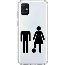 MONOFLEX Samsung Galaxy A51 Uyumlu Ctrl+Her Desenli Şeffaf Telefon Kılıfı