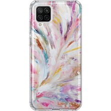 MONOFLEX Samsung Galaxy A22/M22/M32 Uyumlu Fırça Darbeleri Desenli Şeffaf Telefon Kılıfı