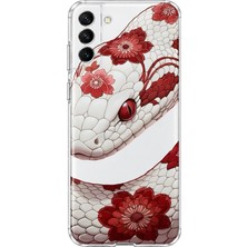 MONOFLEX Samsung Galaxy S22 Uyumlu Yılan Desenli Şeffaf Telefon Kılıfı