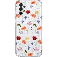 MONOFLEX Samsung Galaxy A72 Uyumlu Kır Çiçekleri Desenli Şeffaf Telefon Kılıfı
